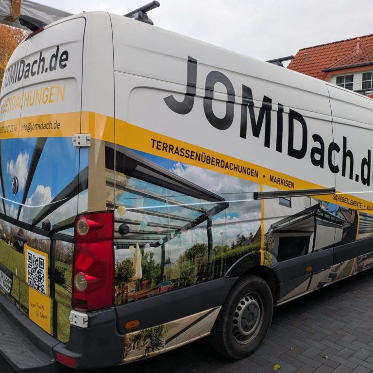 JOMIDach Service-Fahrzeug für Montage von Terrassendächern in NRW